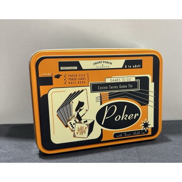 Poker with Texas Hold-‘em Casio Series Game Tin Front Porch Classics Games To Go - Picture 1 of 3